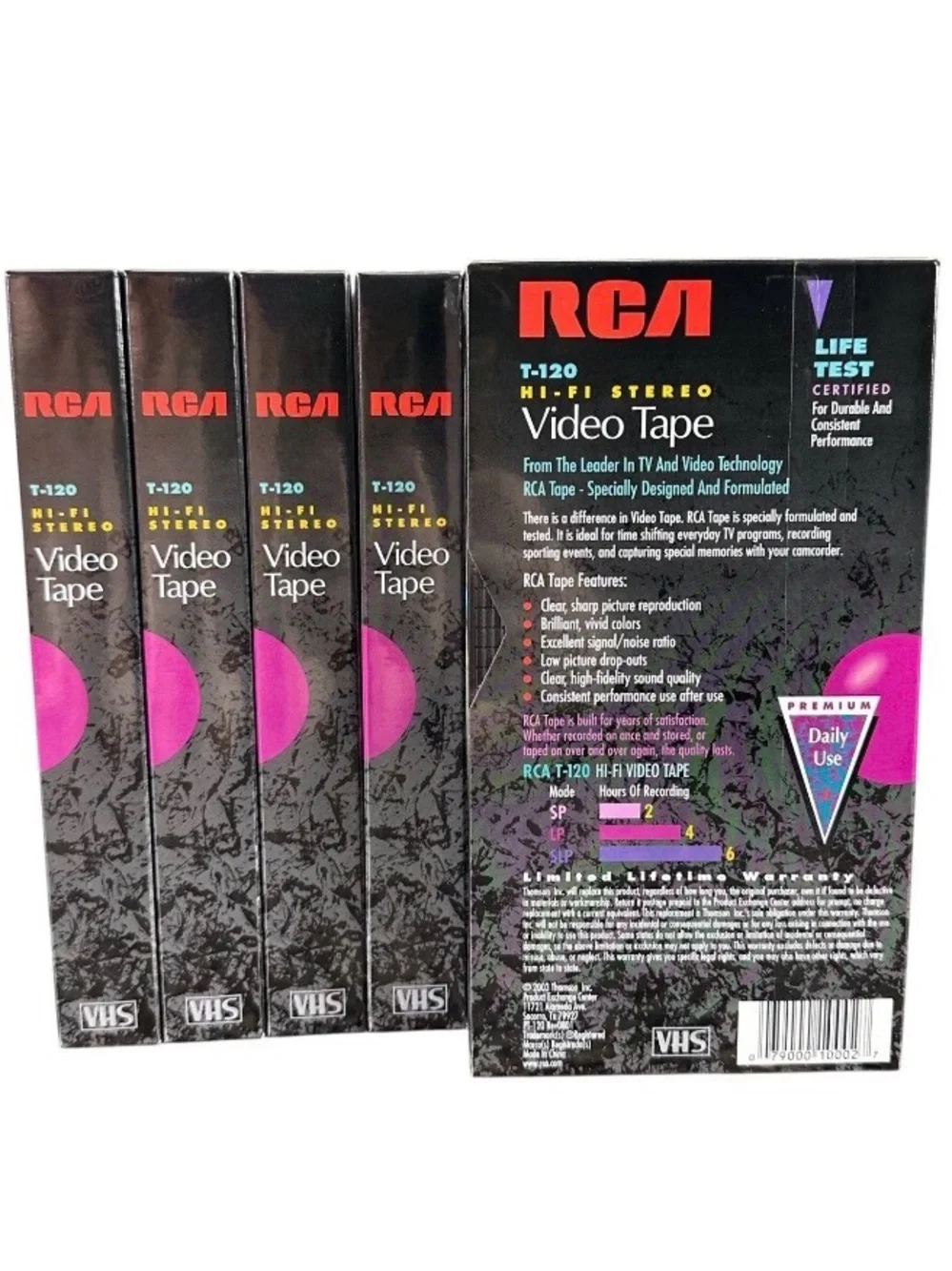 RCA T-120 Blank VHS Tapes - Lot of 5